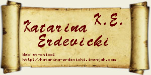 Katarina Erdevički vizit kartica